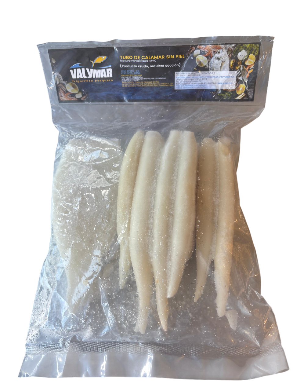 Skinless Tenderized Squid Tubes - 1 Kg (Frozen)